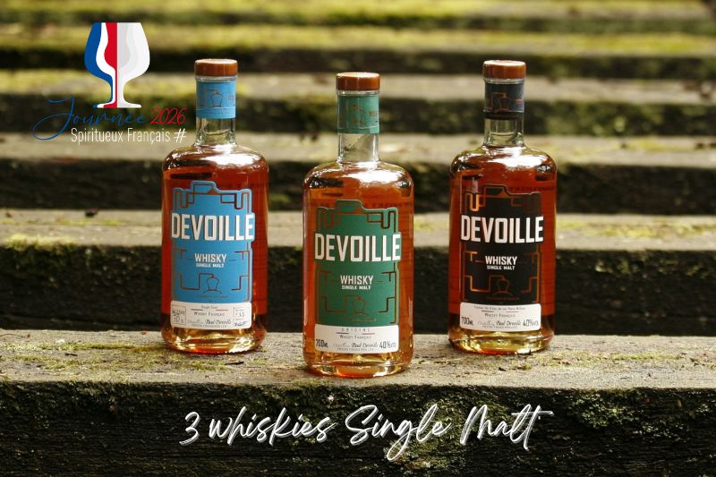 Les 3 whiskies single malt Devoille sont à l'honneur à l'occasion de la Journée des Spiritueux Français.